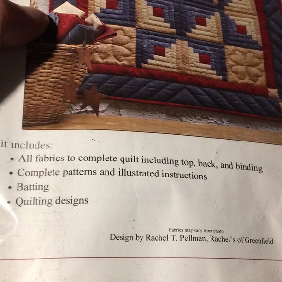 NIP Log Cabin Star Wall Quilt Kit Log Cabin Designed by Rachel T Pellman - Picture 3 of 3